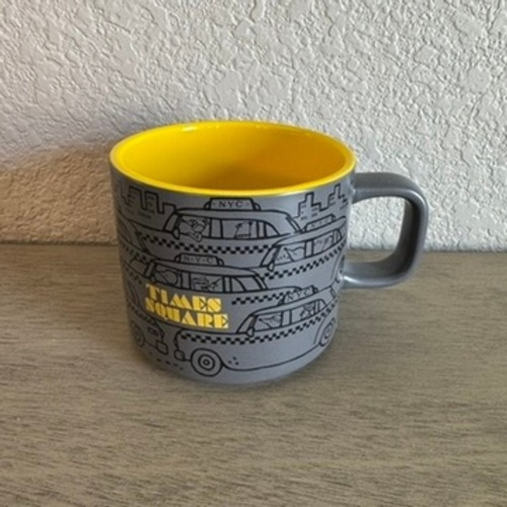 Starbucks Times Square NYC Mug Gray Yellow Taxi Cab New York‎